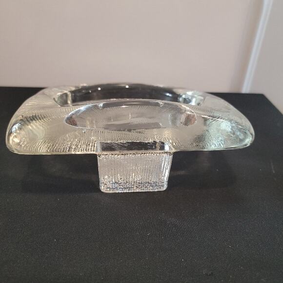 Vintage MCM Wiesenthal Hutte Photo Frame Ribbed Glass Square Weighted Rare - Picture 6 of 9